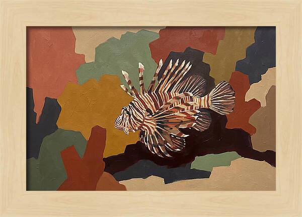 Lionfish Among Abstract Colors