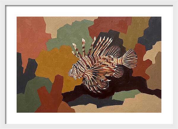 Lionfish Among Abstract Colors