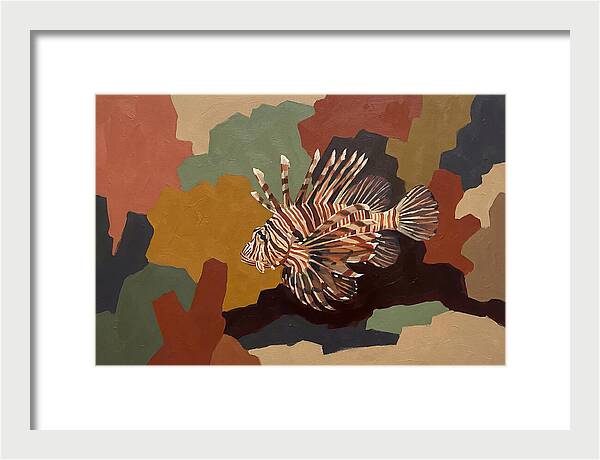 Lionfish Among Abstract Colors
