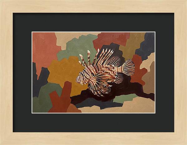 Lionfish Among Abstract Colors