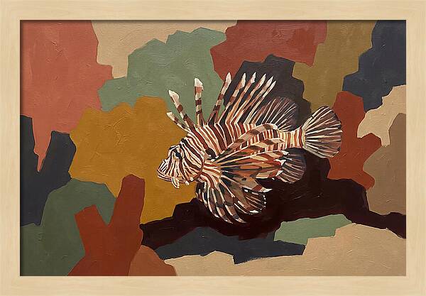 Lionfish Among Abstract Colors