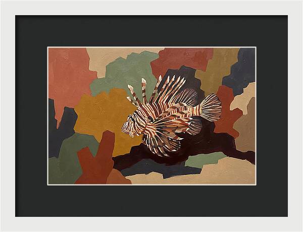 Lionfish Among Abstract Colors