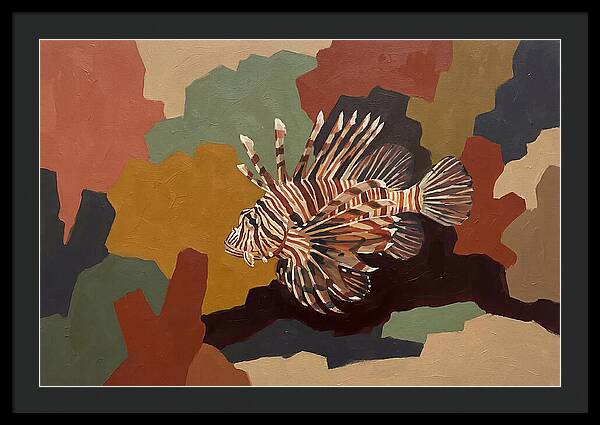 Lionfish Among Abstract Colors