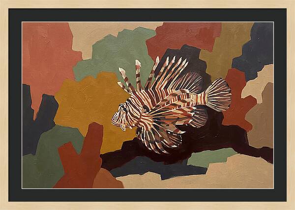 Lionfish Among Abstract Colors