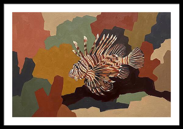 Lionfish Among Abstract Colors