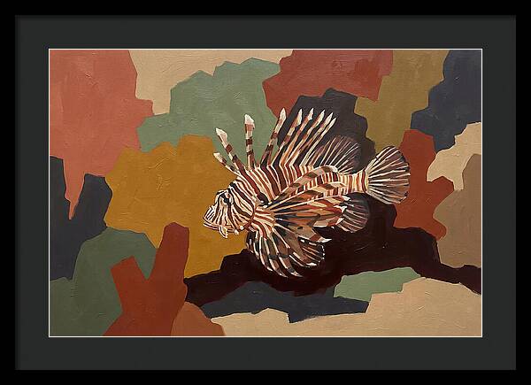 Lionfish Among Abstract Colors