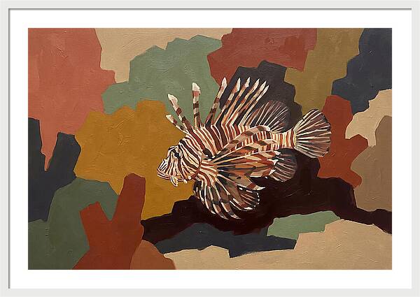Lionfish Among Abstract Colors