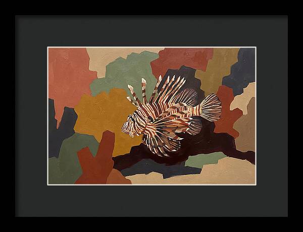 Lionfish Among Abstract Colors