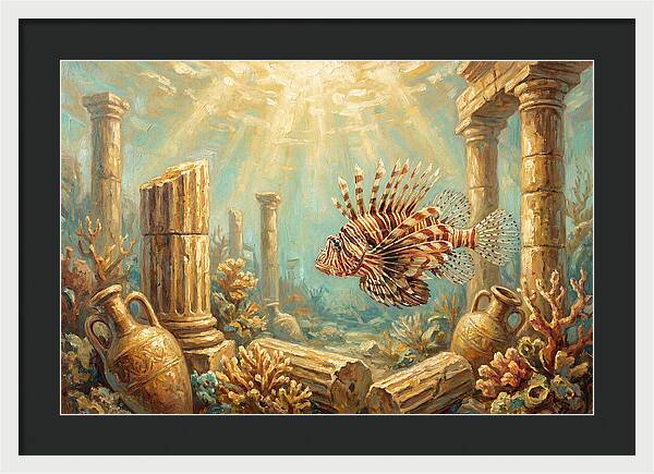 Lionfish Among Ancient Ruins