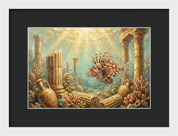 Lionfish Among Ancient Ruins