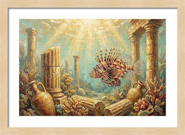 Lionfish Among Ancient Ruins