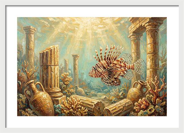 Lionfish Among Ancient Ruins