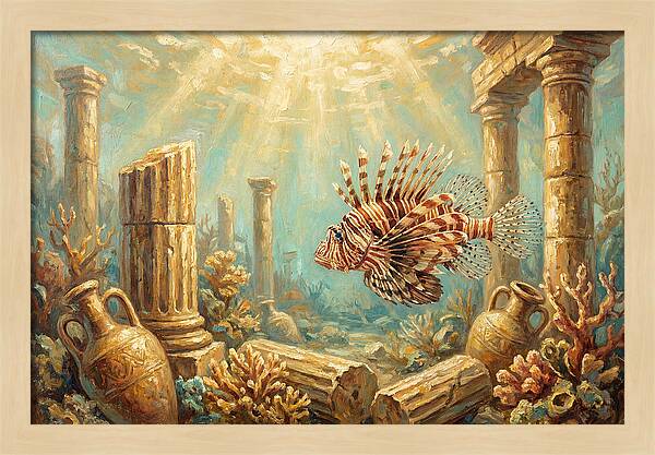 Lionfish Among Ancient Ruins