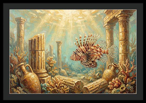 Lionfish Among Ancient Ruins