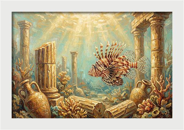 Lionfish Among Ancient Ruins