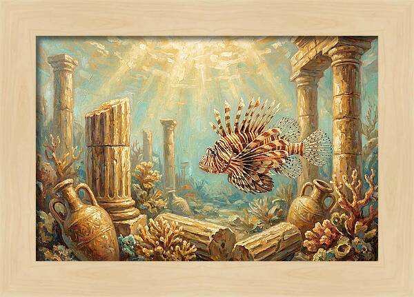 Lionfish Among Ancient Ruins