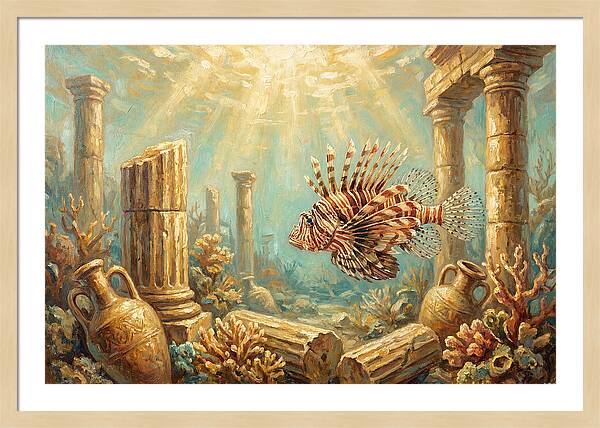 Lionfish Among Ancient Ruins