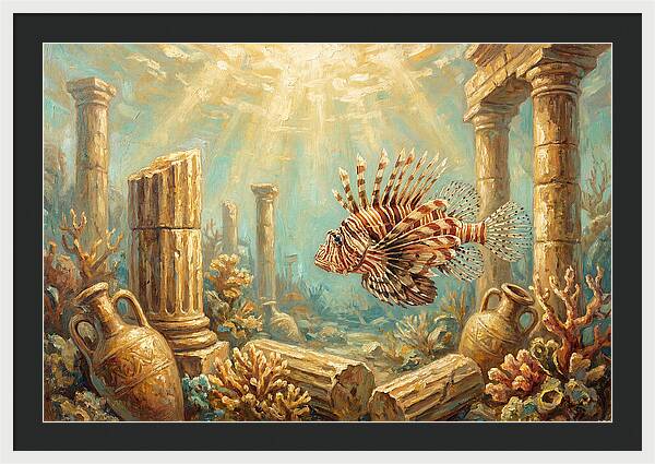 Lionfish Among Ancient Ruins