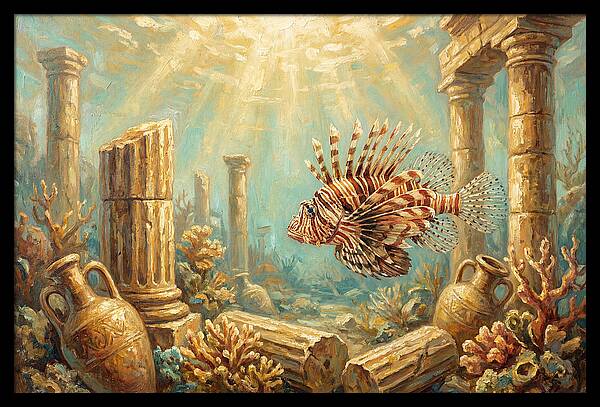 Lionfish Among Ancient Ruins