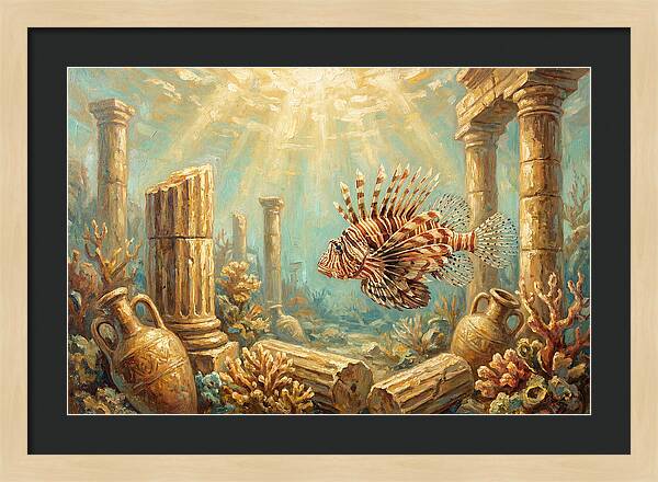 Lionfish Among Ancient Ruins
