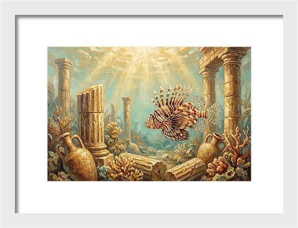 Lionfish Among Ancient Ruins