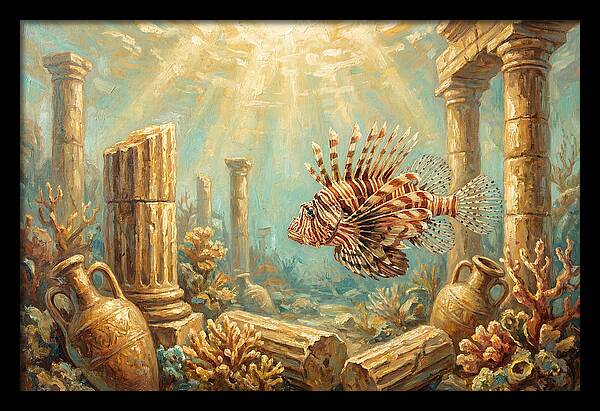 Lionfish Among Ancient Ruins