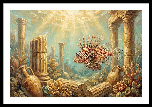 Lionfish Among Ancient Ruins