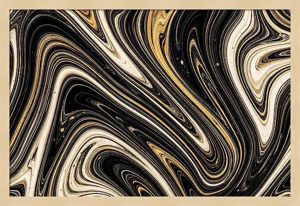 Liquid Marble Swirl In Black And Gold