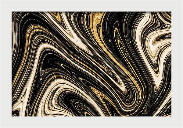 Liquid Marble Swirl In Black And Gold