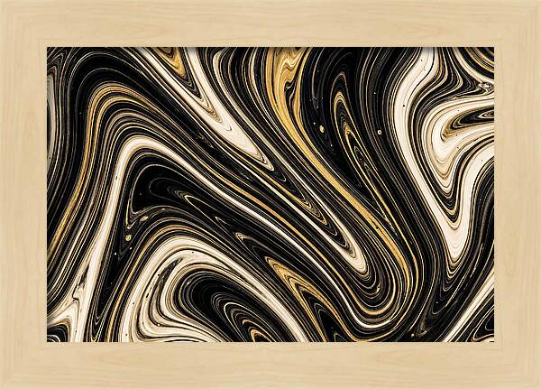 Liquid Marble Swirl In Black And Gold