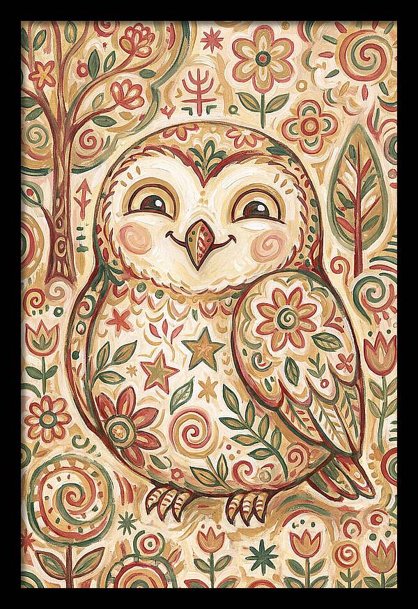 Little Owl In A Floral World
