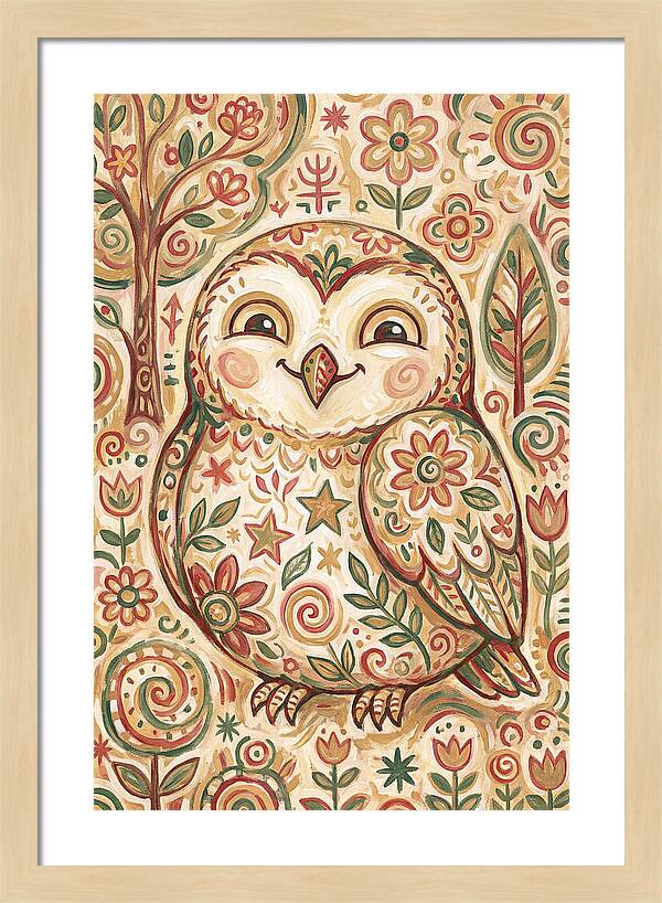 Little Owl In A Floral World