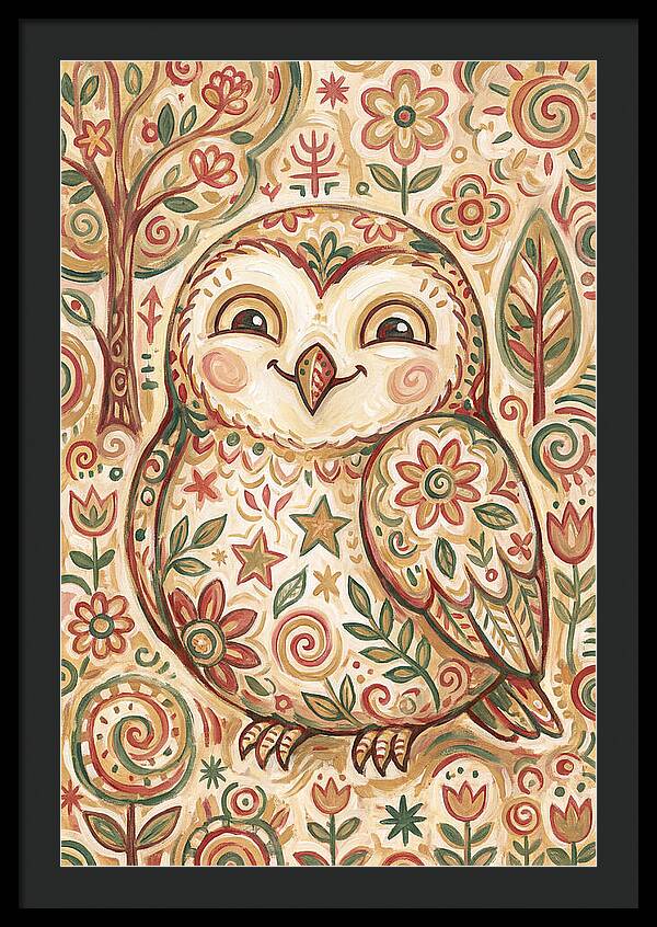 Little Owl In A Floral World