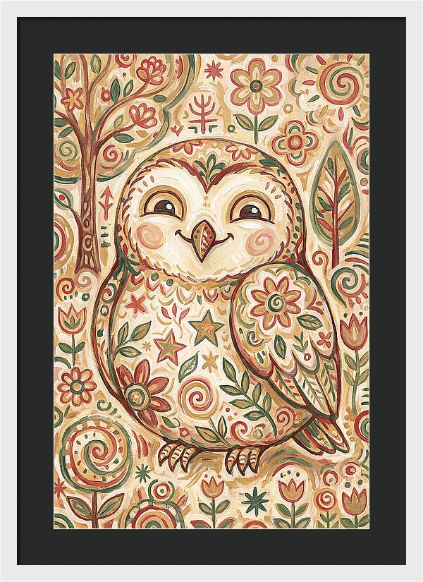 Little Owl In A Floral World