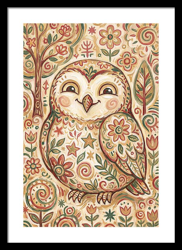 Little Owl In A Floral World