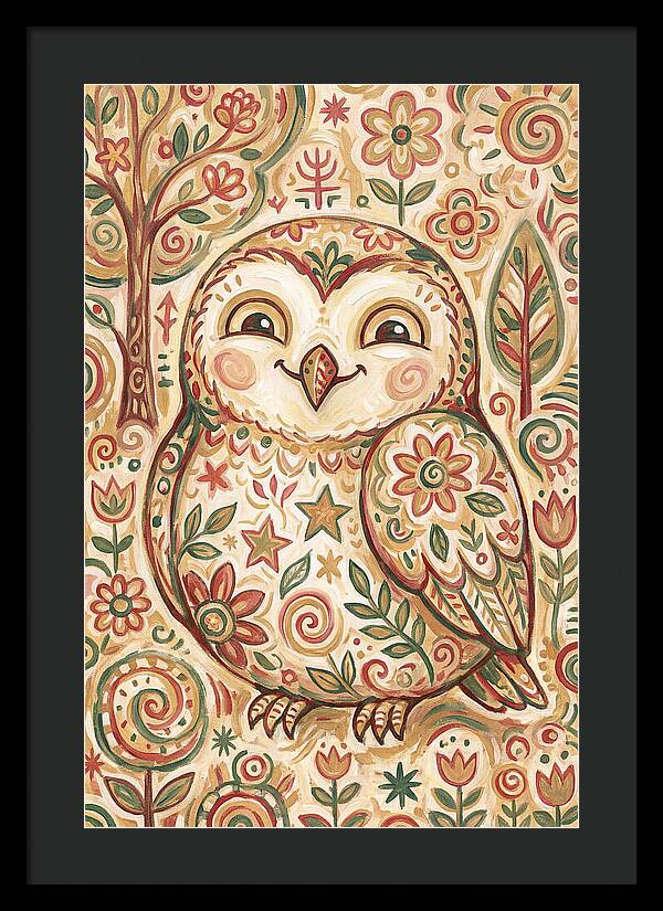 Little Owl In A Floral World