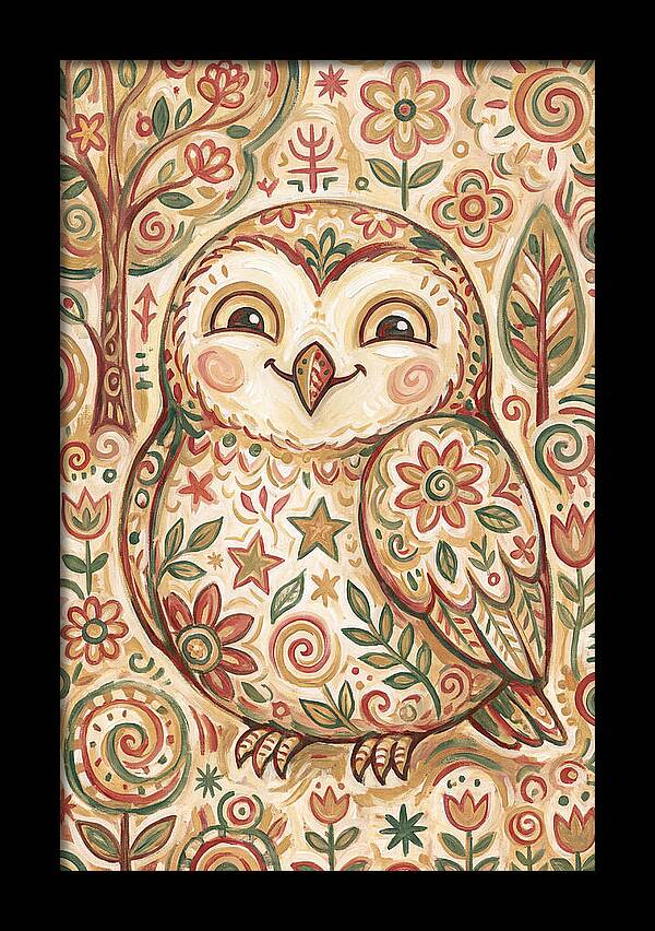 Little Owl In A Floral World