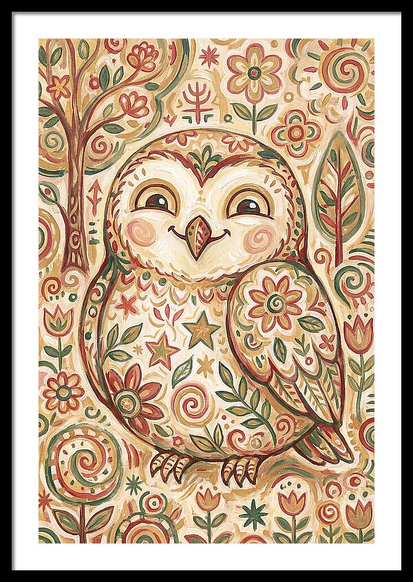 Little Owl In A Floral World