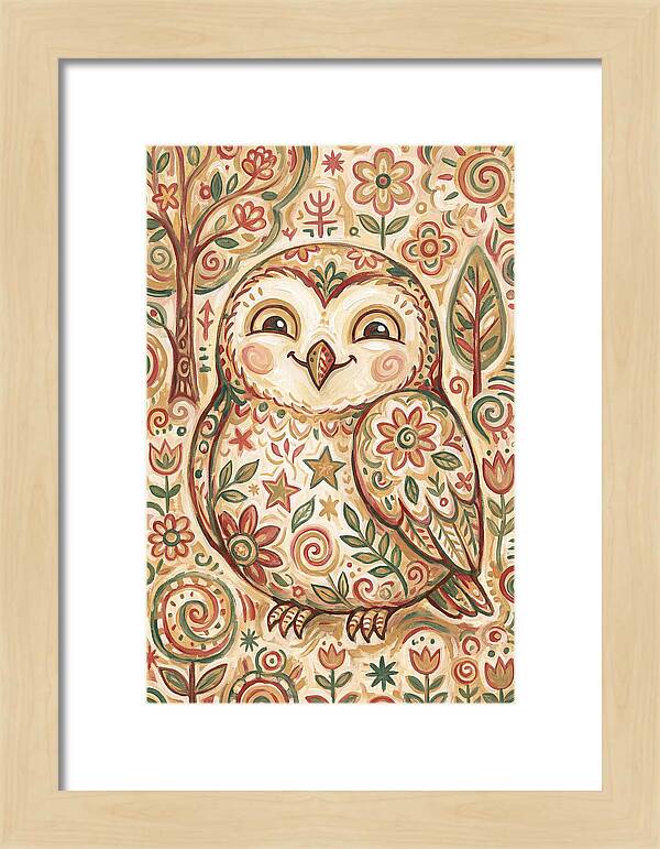 Little Owl In A Floral World