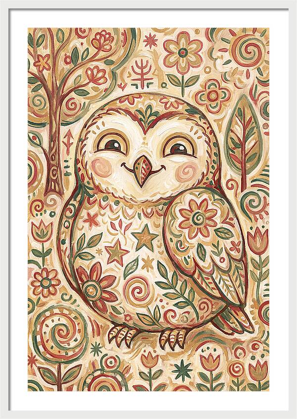 Little Owl In A Floral World