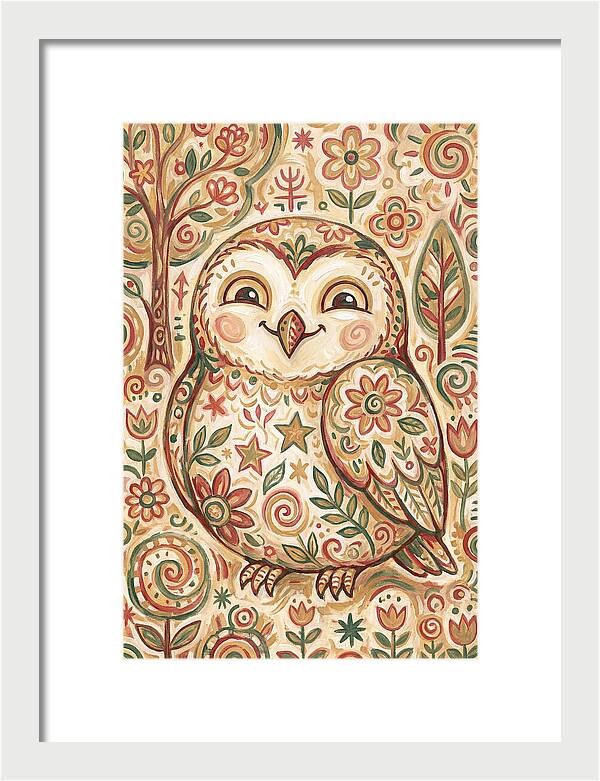 Little Owl In A Floral World