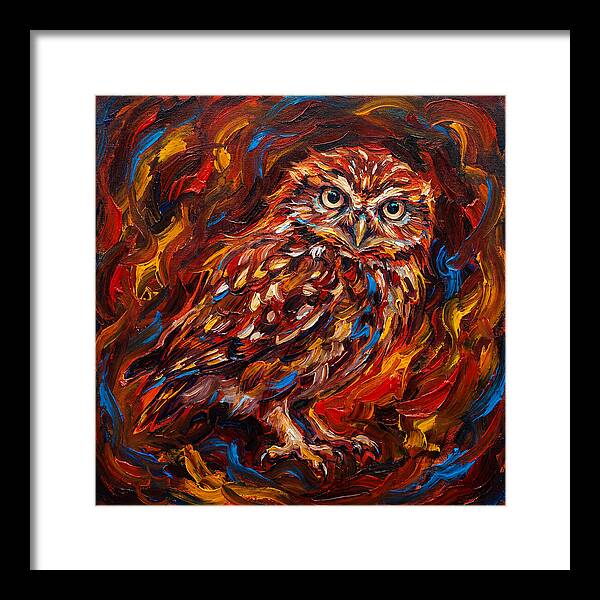 Little Owl In Fiery Colors