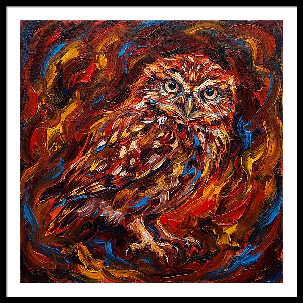 Little Owl In Fiery Colors