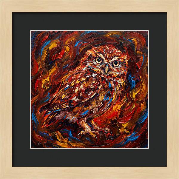 Little Owl In Fiery Colors