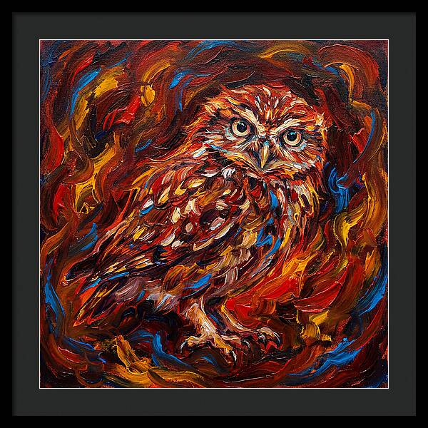 Little Owl In Fiery Colors