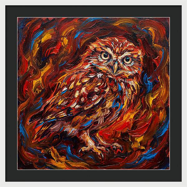 Little Owl In Fiery Colors