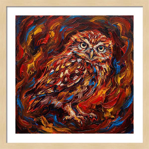 Little Owl In Fiery Colors