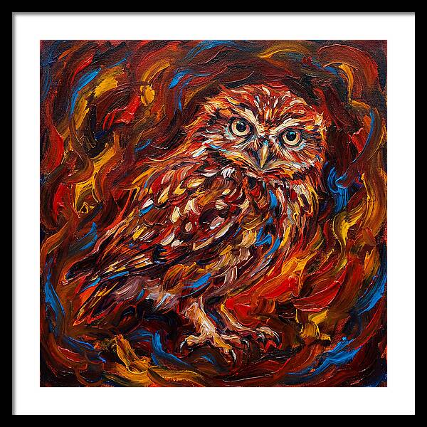 Little Owl In Fiery Colors