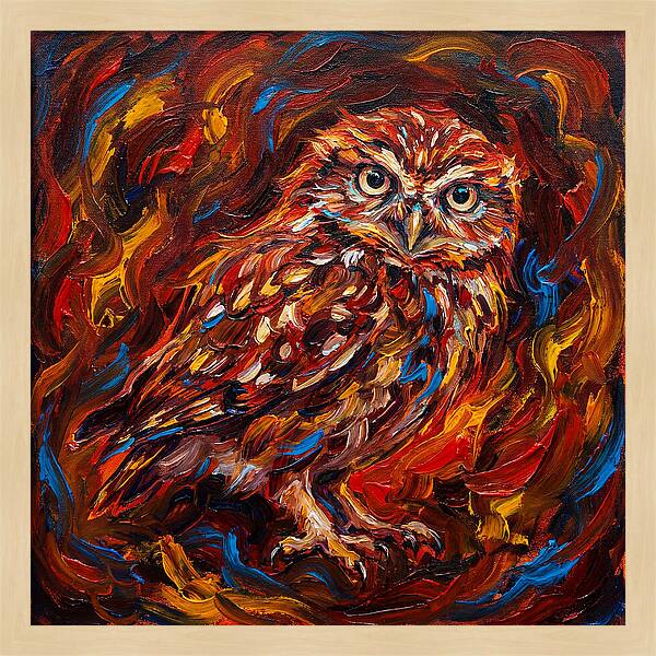 Little Owl In Fiery Colors