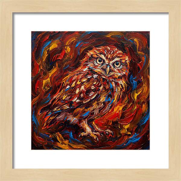 Little Owl In Fiery Colors